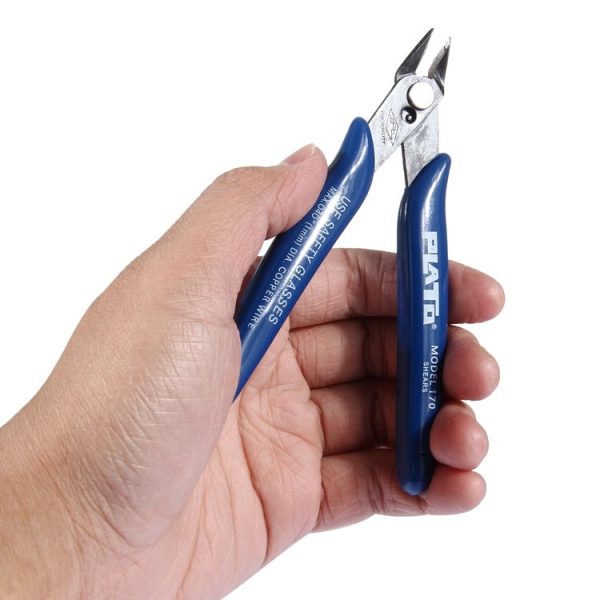170 Electronic Pliers Diagonal Side Cutting Cable Wire Cutter Repair Hand Tool (Dark Blue) - Image 5