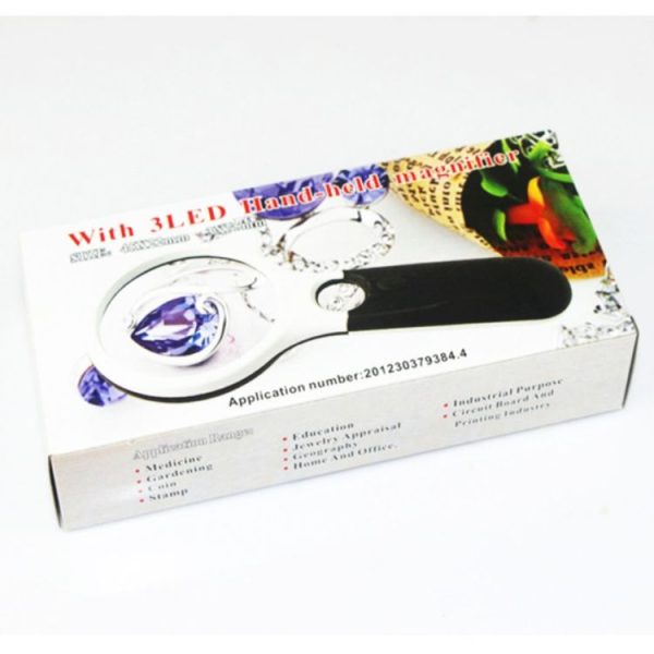 Reading Visual Magnifier with 3 LED Light, Mini Portable 3-45X Handheld (Black) - Image 9