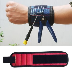 1680D Oxford Cloth Pocket Magnetic Wristband Storage Pockets Tool (Red)