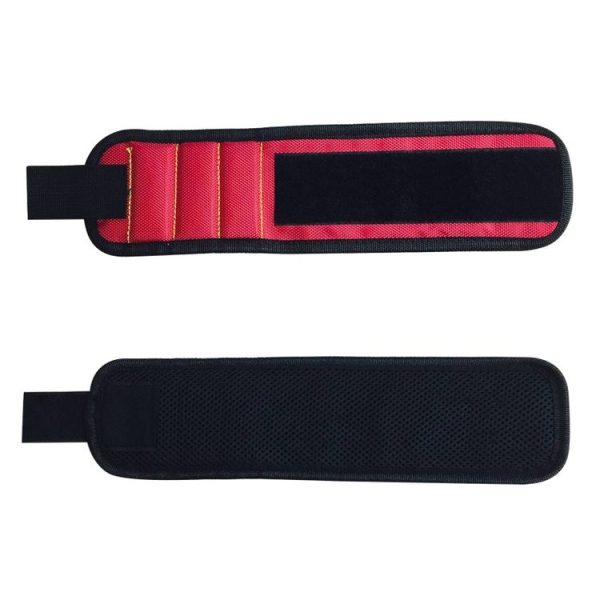 1680D Oxford Cloth Pocket Magnetic Wristband Storage Pockets Tool (Red) - Image 2