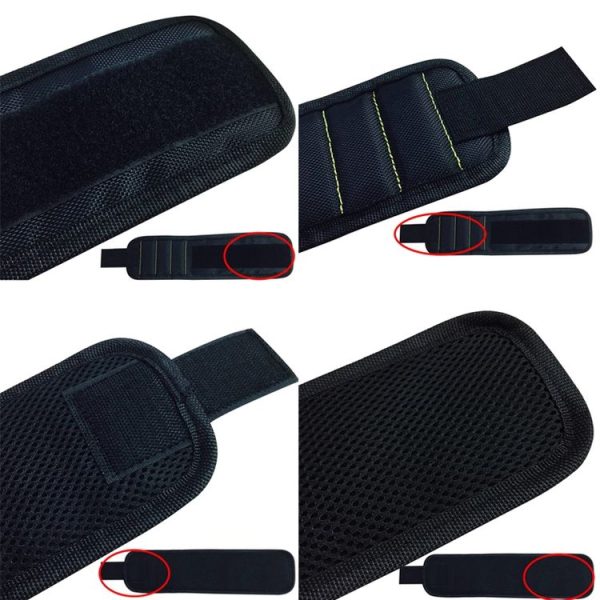 1680D Oxford Cloth Pocket Magnetic Wristband Storage Pockets Tool (Red) - Image 5