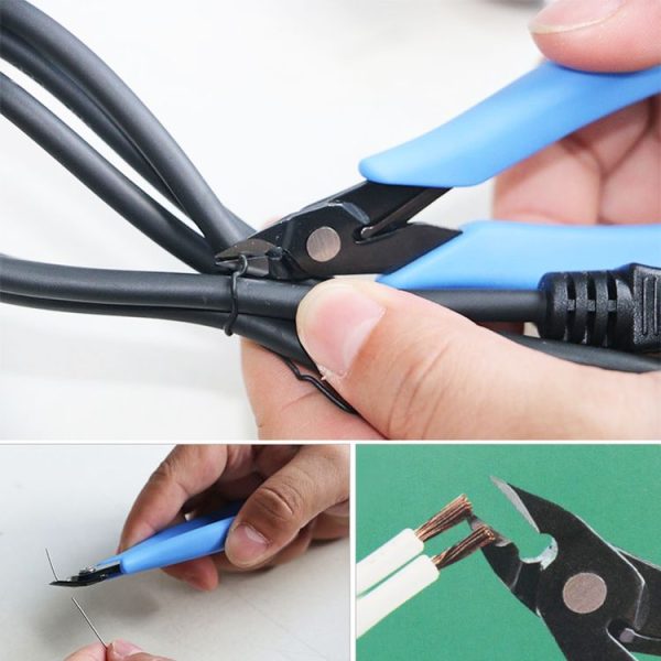 FC-120 Mini Electronic Pliers Diagonal Side Cutting Cable Wire Cutter Repair Hand Tool (Blue) - Image 6