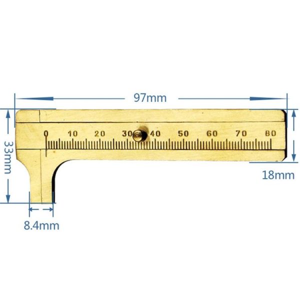 Portable Mini Brass Sliding 80mm Gauge Vernier Bead Jewelry Measuring Caliper - Image 2