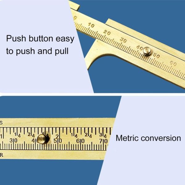 Portable Mini Brass Sliding 80mm Gauge Vernier Bead Jewelry Measuring Caliper - Image 4