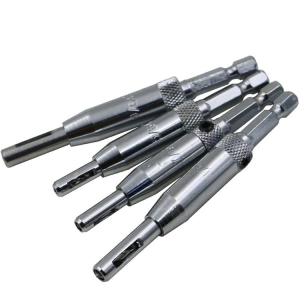 4 PCS / Set Doors Self Centering Hinge Tapper Core Drill Bit Set Hole Puncher Woodworking Tools (5 / 64, 7 / 64, 9 / 64, 11 / 64 inch) - Image 2