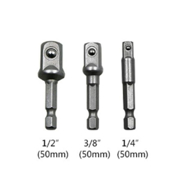 3 PCS / Set Socket Bit Extension Bar Hex Shank Adapter Drill Nut Driver Power Drill Bit (1 / 4, 3 / 8, 1 / 2 inch), Length: 50mm - Image 2
