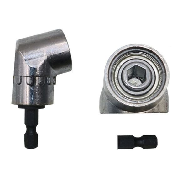 105 Degree Right Angle Drill Driver Bit Extension Power Drill Tool 7mm Hex Magnetic Power Screwdriver Socket Adaptor (Short Type)