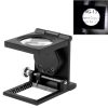 Mini Desk Style 10x Magnification Loupe Metal Antique Magnifier (Black)
