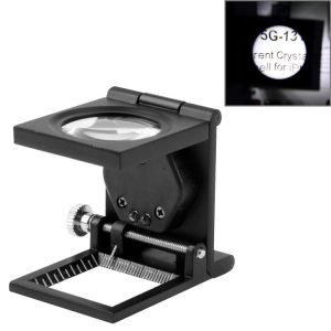 Mini Desk Style 10x Magnification Loupe Metal Antique Magnifier (Black)