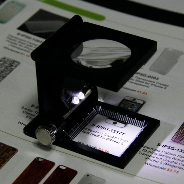 Mini Desk Style 10x Magnification Loupe Metal Antique Magnifier (Black) - Image 10