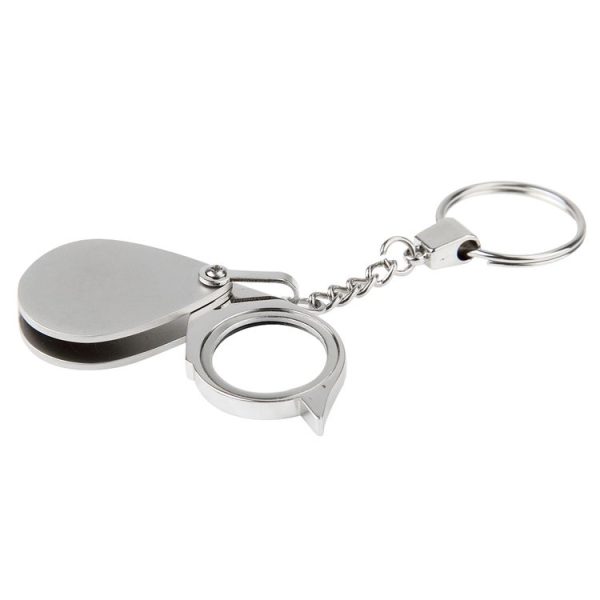 Portable Folding Loupe Metal Jewelry Antique Magnifier Magnifying Eye Glass Lens Keychain - Image 3
