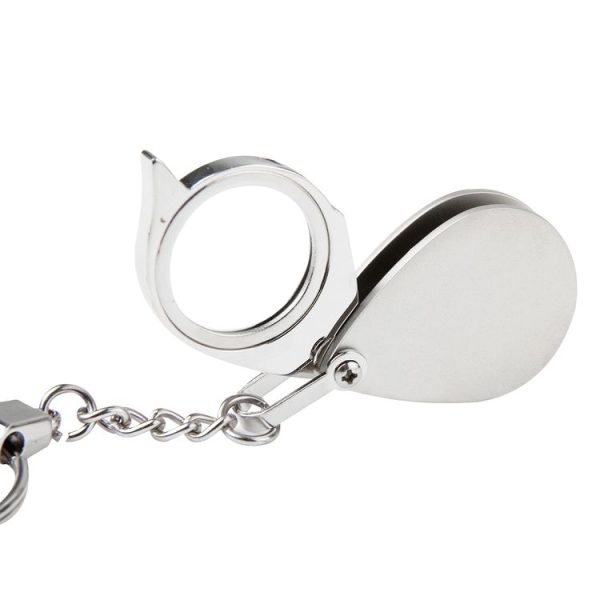 Portable Folding Loupe Metal Jewelry Antique Magnifier Magnifying Eye Glass Lens Keychain - Image 4
