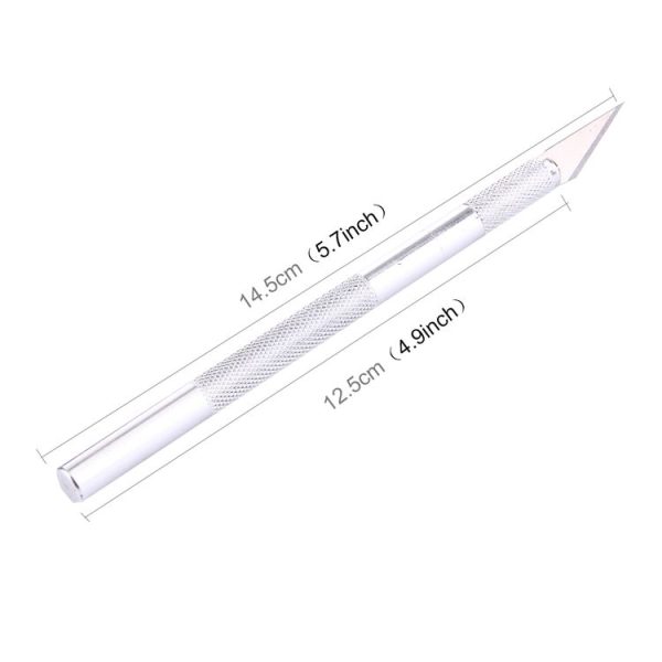 WLXY-9308 Metal Carving Knife Professional Mobile Phone Repair Tool with 6 Blades (Silver) - Image 3