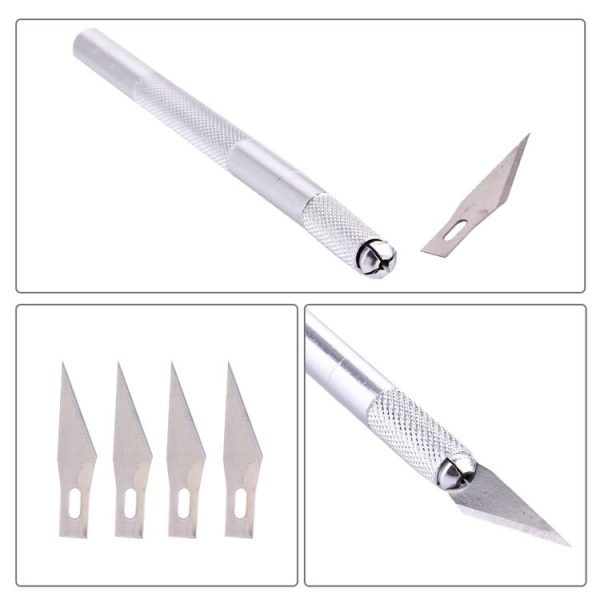 WLXY-9308 Metal Carving Knife Professional Mobile Phone Repair Tool with 6 Blades (Silver) - Image 4