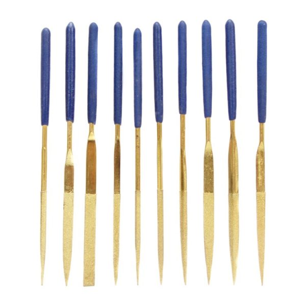 JF-170407 10 in 1 3x140mm Gold Plating Files Group Tool Set (Gold) - Image 2
