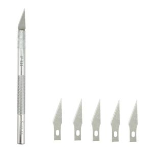 JIAFA JF-621 Metal Carving Knife Professional Mobile Phone Repair Tool with 6 Blades (Silver)