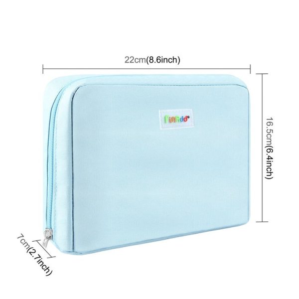 FunAdd Large-capacity Pencil Case Storage Organizer Ant ClothCosmetic Bag, Size: 230 x 170 x 75mm (Light Blue) - Image 2
