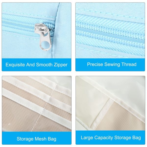 FunAdd Large-capacity Pencil Case Storage Organizer Ant ClothCosmetic Bag, Size: 230 x 170 x 75mm (Light Blue) - Image 3