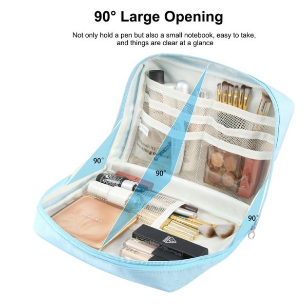 FunAdd Large-capacity Pencil Case Storage Organizer Ant ClothCosmetic Bag, Size: 230 x 170 x 75mm (Light Blue) - Image 5