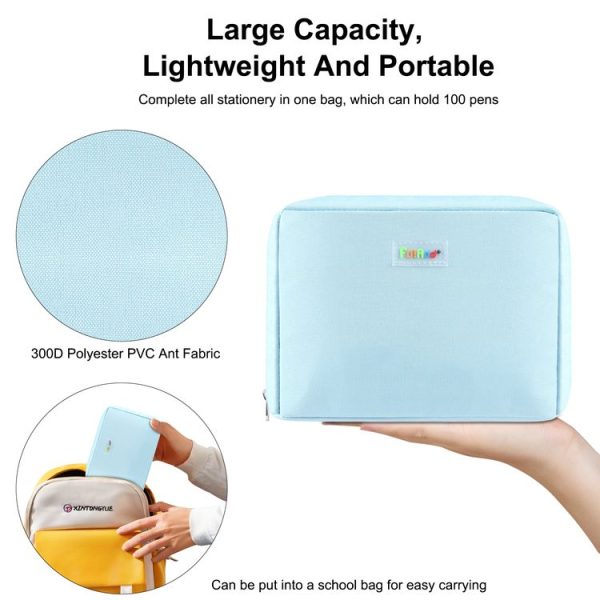 FunAdd Large-capacity Pencil Case Storage Organizer Ant ClothCosmetic Bag, Size: 230 x 170 x 75mm (Light Blue) - Image 6