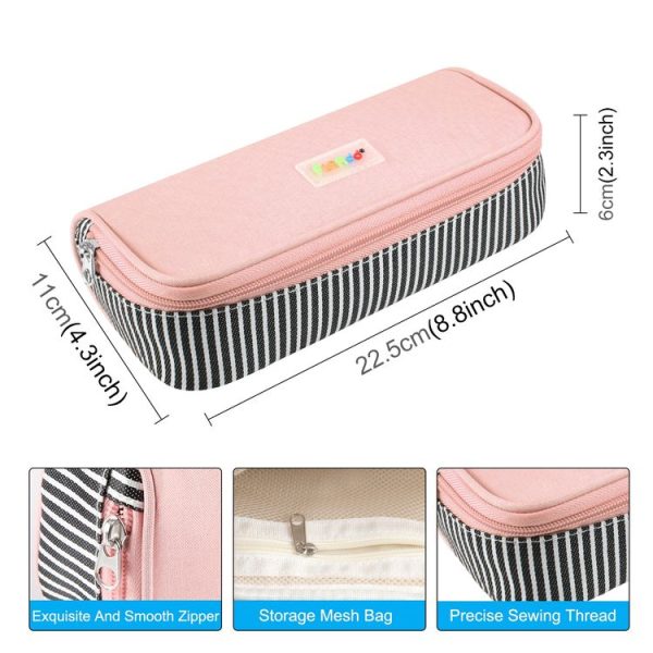 FunAdd Pencil Case Cosmetic Storage Organizer Ant Cloth Glasses Bag, Size: 230 x 110 x 70mm (Pink) - Image 2