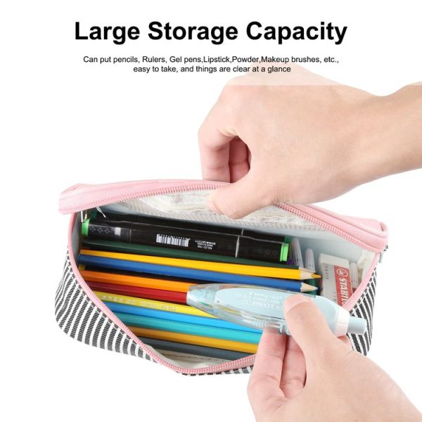 FunAdd Pencil Case Cosmetic Storage Organizer Ant Cloth Glasses Bag, Size: 230 x 110 x 70mm (Pink) - Image 4