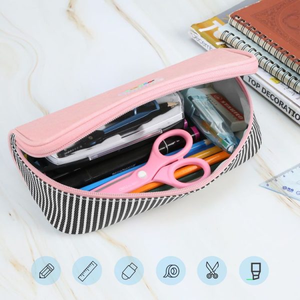 FunAdd Pencil Case Cosmetic Storage Organizer Ant Cloth Glasses Bag, Size: 230 x 110 x 70mm (Pink) - Image 7