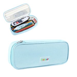 FunAdd Pencil Case Cosmetic Storage Ant Cloth Organizer Bag, Size: 235 x 105 x 50mm (Light Blue)