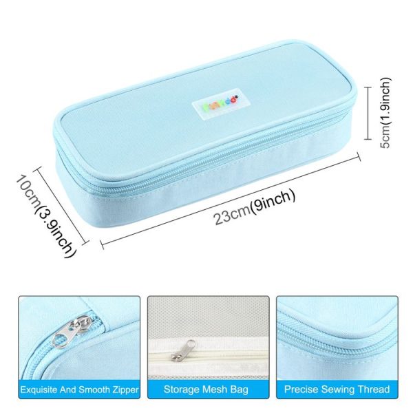 FunAdd Pencil Case Cosmetic Storage Ant Cloth Organizer Bag, Size: 235 x 105 x 50mm (Light Blue) - Image 2