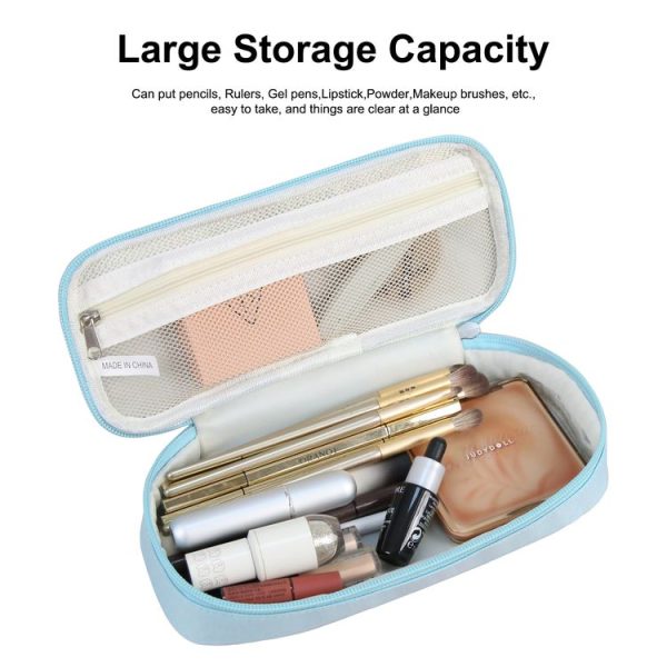 FunAdd Pencil Case Cosmetic Storage Ant Cloth Organizer Bag, Size: 235 x 105 x 50mm (Light Blue) - Image 4