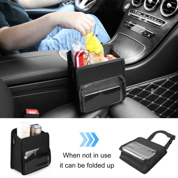 FUNADD Portable Folding Car Back Seat Hook Storage Box (Black) - Image 7
