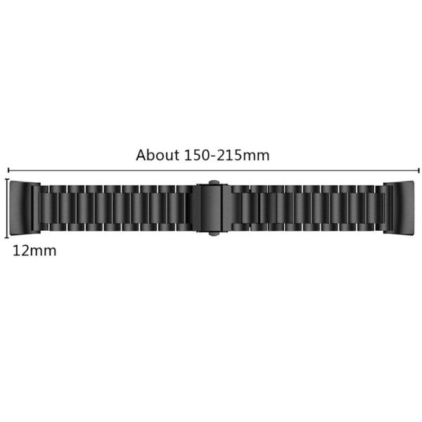 Three Beads Slingshot Buckle Solid Stainless Steel Watch Band for Fitbit Charge 4 (Black) - Image 4
