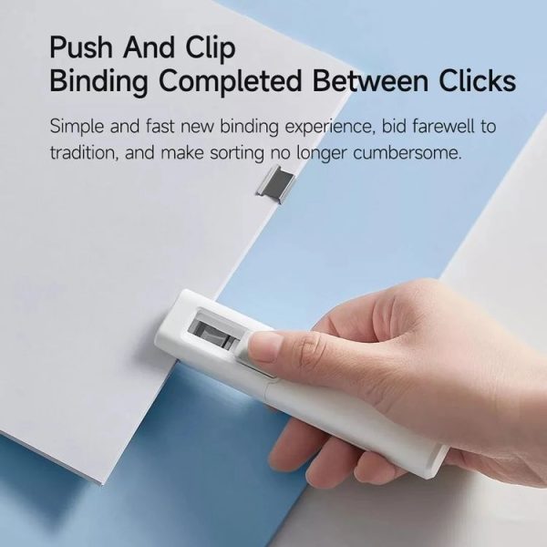 Original Xiaomi Mijia Push Clip Stapler Reusable Binder (White) - Image 4