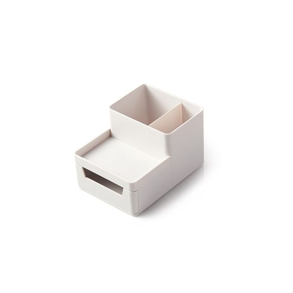 Desk-top Removable Pen Holder Stationery Box Assembly File Storage Box (Grey White) - Image 2