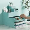 Desktop Removable Assembled Small File Storage Box (Grey White) - Image 11