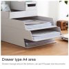 Desktop Removable Assembled Small File Storage Box (Grey White) - Image 8