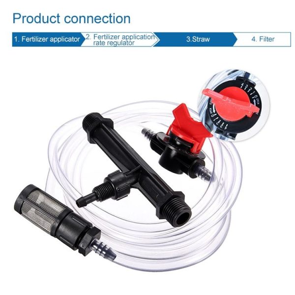 Venturi Fertilizer Applicator G1 / 2 Fertilizer and Filter Straw Kit with Four-point Connector - Image 6