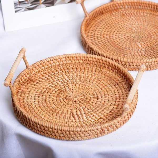 GP23 Braided Sweet Vegetable Fruit Snack Storage Tray Basket, Size: S - Image 3