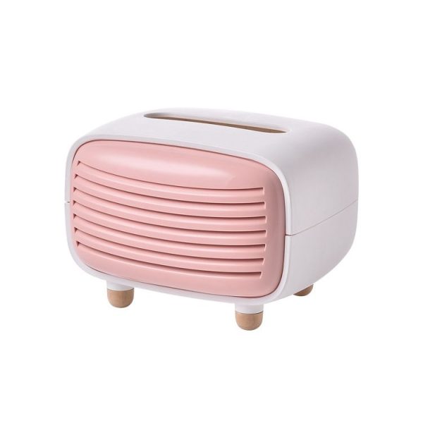Creative Radio Shape Tissue Box Simple Household Plastic Desktop Storage Box, Size: 19x13.5x14cm (Pink) - Image 2