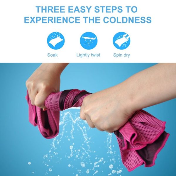 WK WT-TW01 Quick-drying Cold Sports Towel (Pink) - Image 4