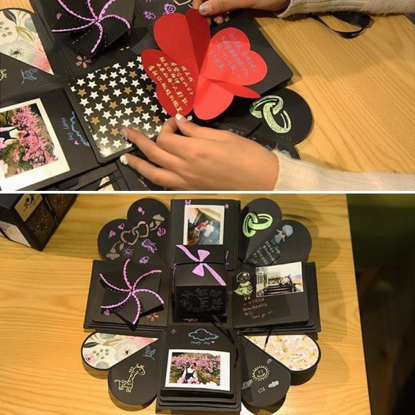 Creative DIY Handmade Photo Album Commemorative Book Surprise Explosion Gift Box, Finished + PVC Version - Image 7