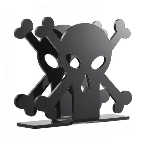YX013-1 Acrylic Skull Table Paper Towel Organizer (Black) - Image 2