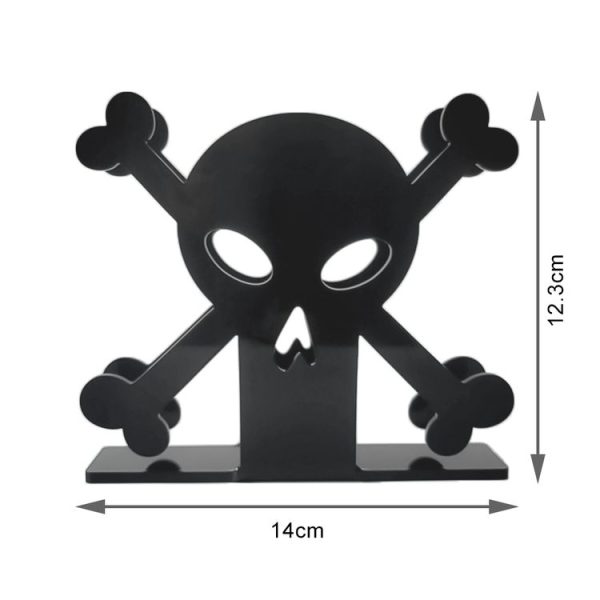 YX013-1 Acrylic Skull Table Paper Towel Organizer (Black) - Image 3