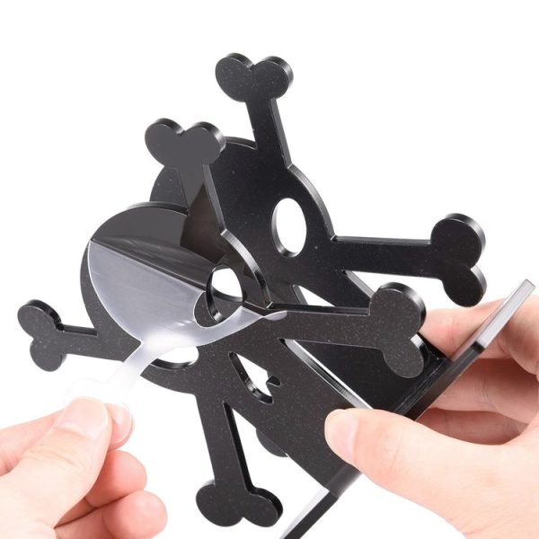 YX013-1 Acrylic Skull Table Paper Towel Organizer (Black) - Image 4