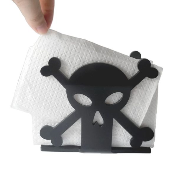 2pcs YX013-2 Acrylic Skull Table Paper Towel Organizer (Black) - Image 5