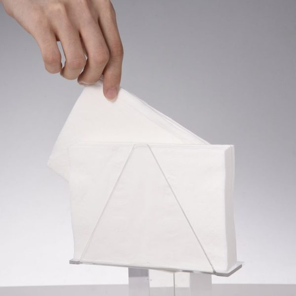 YX014-1 Acrylic Triangular Table Paper Towel Organizer (Black) - Image 5