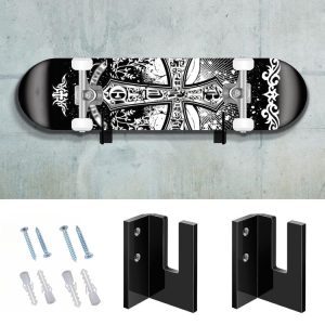 1 Pair YX028-1 Skateboard Wall-Mounted Display Holder (Black)
