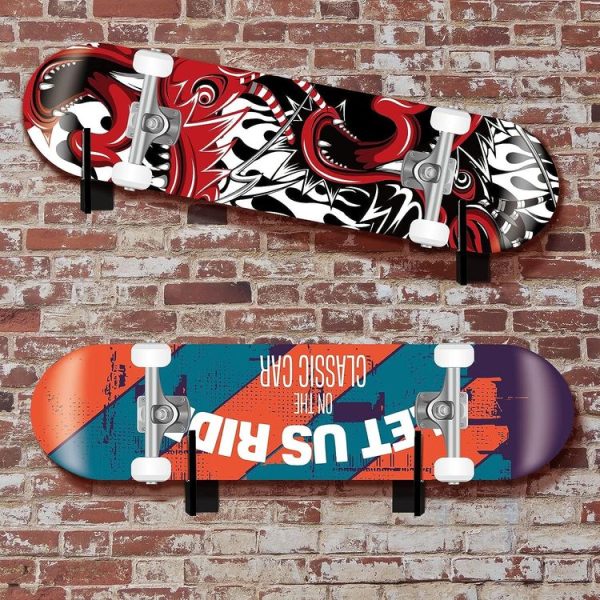 1 Pair YX028-1 Skateboard Wall-Mounted Display Holder (Black) - Image 4