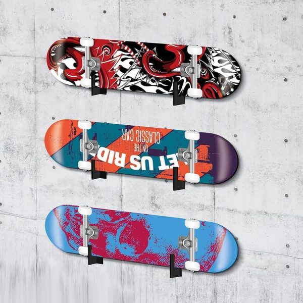 1 Pair YX028-1 Skateboard Wall-Mounted Display Holder (Black) - Image 5