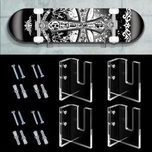 2 Pair YX028-2 Skateboard Wall-Mounted Display Holder (Transparent)